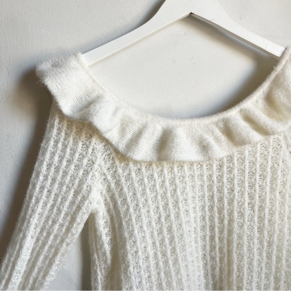 By Anthropologie Ruffled Boat Neck Sweater - Picture 9 of 13
